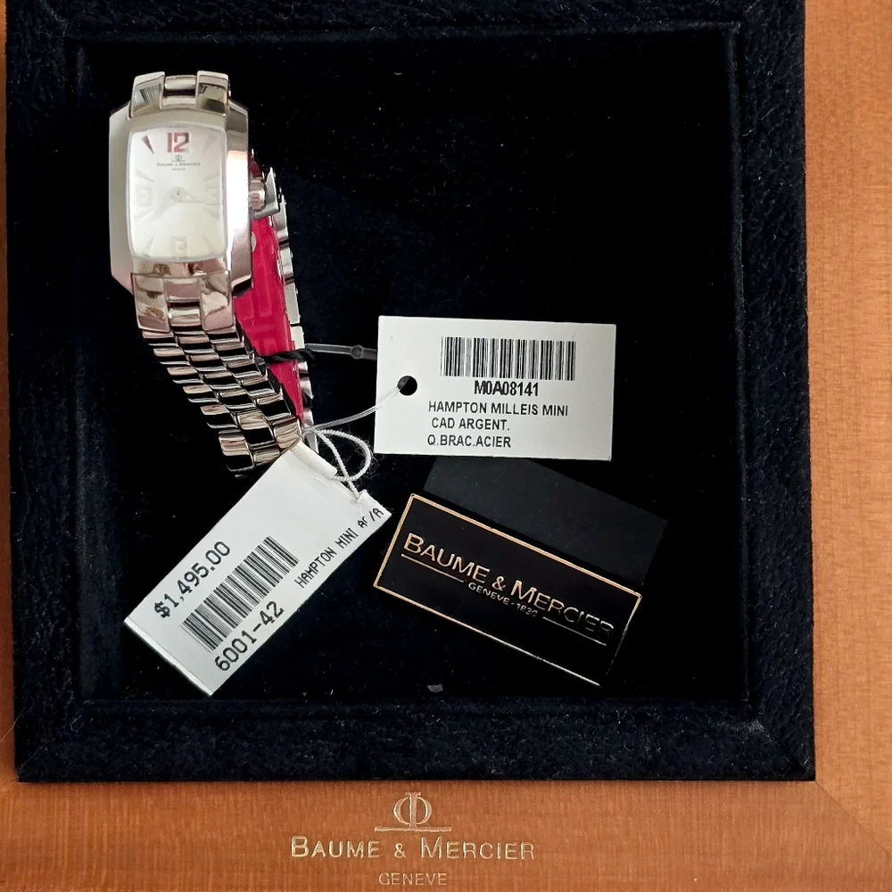 NEW NEVER WORN AUTHENTIC BAUME & MERCIER HAMPTON MILLEIS MINI MOA08141